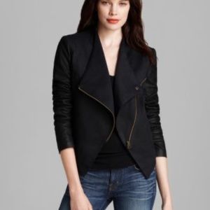 AQUA Jacket Twill Leather Sleeve